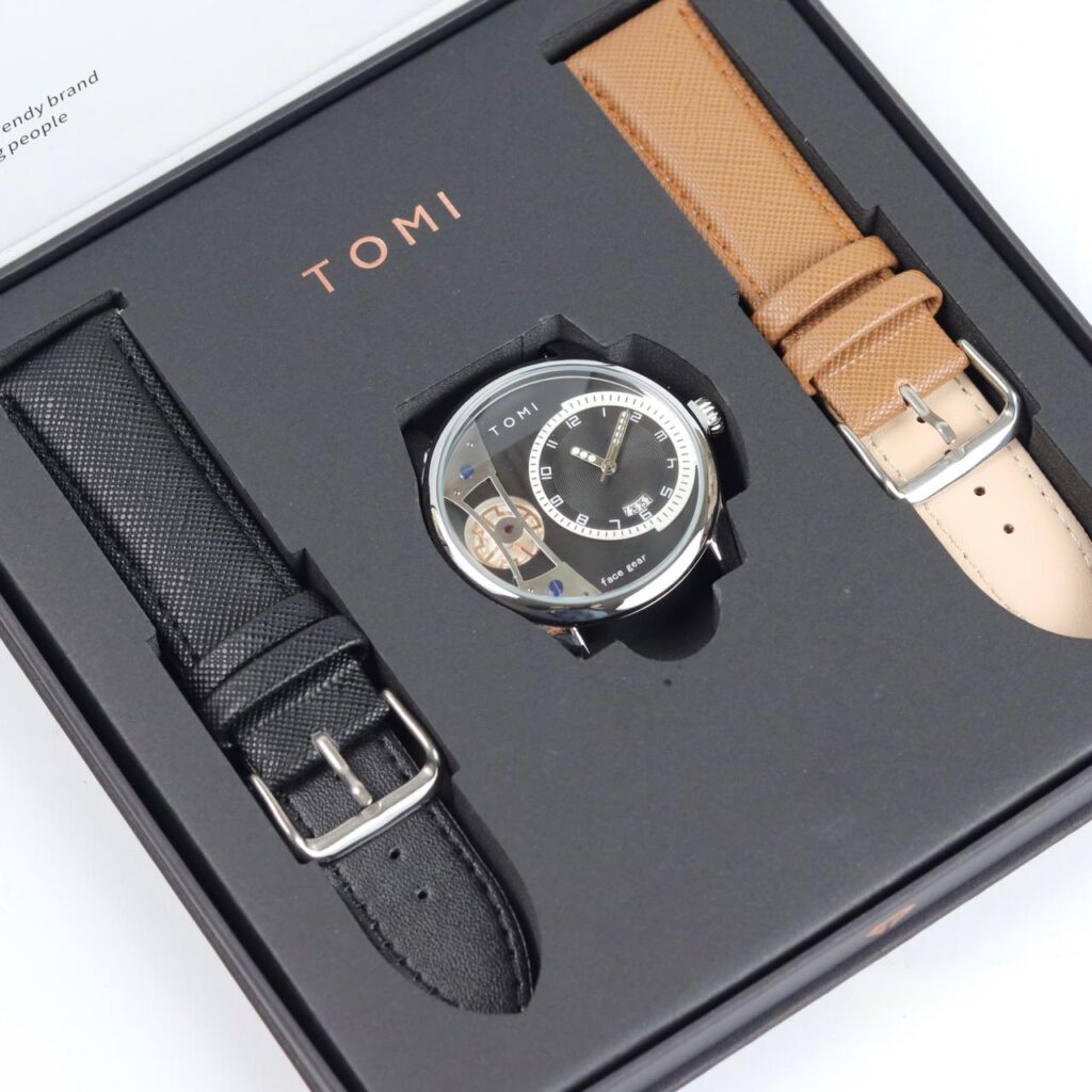 TOMI T-105 Face Gear Dual Strap Luxury Watch